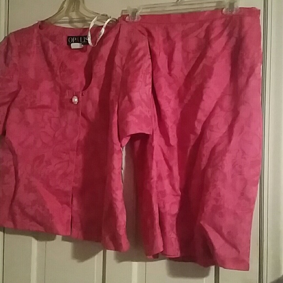 Opals by Frank Hann Pink Floral Suit Skirt NWT Sz - Picture 1 of 3